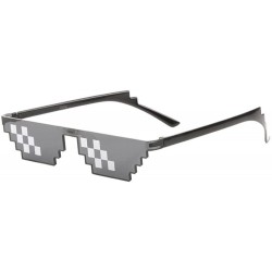 Rimless Thug Life Meme Pixel Emoji Sunglasses - Black Frame & Black Lens - CK188UAZY7R $11.52