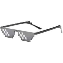 Rimless Thug Life Meme Pixel Emoji Sunglasses - Black Frame & Black Lens - CK188UAZY7R $18.01