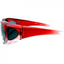 Sport 2 Womens Polarized Rhinestone Fit Over Ombre Sunglasses Wear Over Eyeglasses - 1 Red Black / 1 Grey Black - CG12K34HEMB...