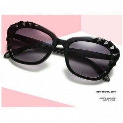 Goggle Butterfly-Knotted Sunglasses Women's Round-Faced Retro Sunglasses - Black - CC18XYSA05A $30.85