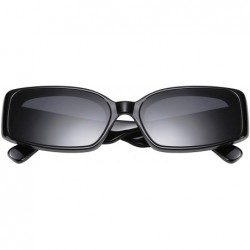Rimless Creative Rectangle Sunglasses Women Fashion Thick Frame UV400 Protection B2462 - Black - CR18LWWOAAS $24.03