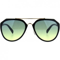 Aviator Retro Fashion Sunglasses Womens Designer Style Aviator Shades UV 400 - Black (Blue Yellow) - C8189WGOGY7 $13.02
