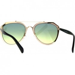 Aviator Retro Fashion Sunglasses Womens Designer Style Aviator Shades UV 400 - Black (Blue Yellow) - C8189WGOGY7 $13.02