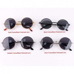 Goggle Retro Polarized Round Sunglasses for Men Vintage Shades Glasses Women Metal Farme Eyeglass - C818R6Y6ATH $9.14