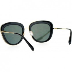 Square Vintage Retro Sunglasses Womens Dual Square Frame Mirror Lens UV400 - Black Gold (Orange Mirror) - CG1882ATWK3 $14.25