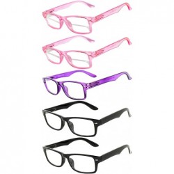 Rimless Narrow Retro Fashion Style Rectangular Colored Frame Clear Lens Eyeglasses - Narrow_black_purple_pink - C8182MI0TTK $...