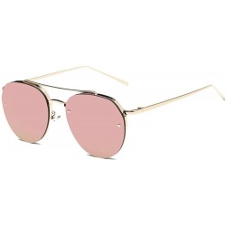 Semi-rimless Classic Aviator Sunglasses for Men and Women UV Protection Mirrored Lens Metal Frame Sun Glasses - B - CG1908OXH...