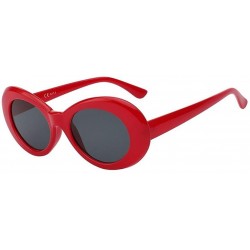 Sport Women Cateye UV400 Glasses Classic Retro Vintage Oval Sunglasses Eeywear - Red - CJ18C72GMW7 $18.11