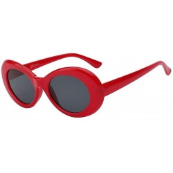 Sport Women Cateye UV400 Glasses Classic Retro Vintage Oval Sunglasses Eeywear - Red - CJ18C72GMW7 $8.93