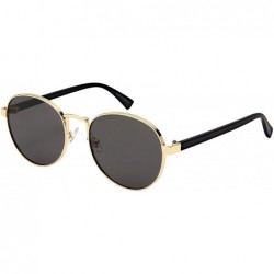 Oval Trendy Fashion Round Oval Metal Sunglasses Flat Lens for Men Women UV400 Protection - CD18UNHW0ML $20.92
