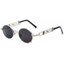 Round Steampunk Sunglasses for Women Metal Round Frame Eyewear UV400 - C1 - CE190DIQA98 $18.54