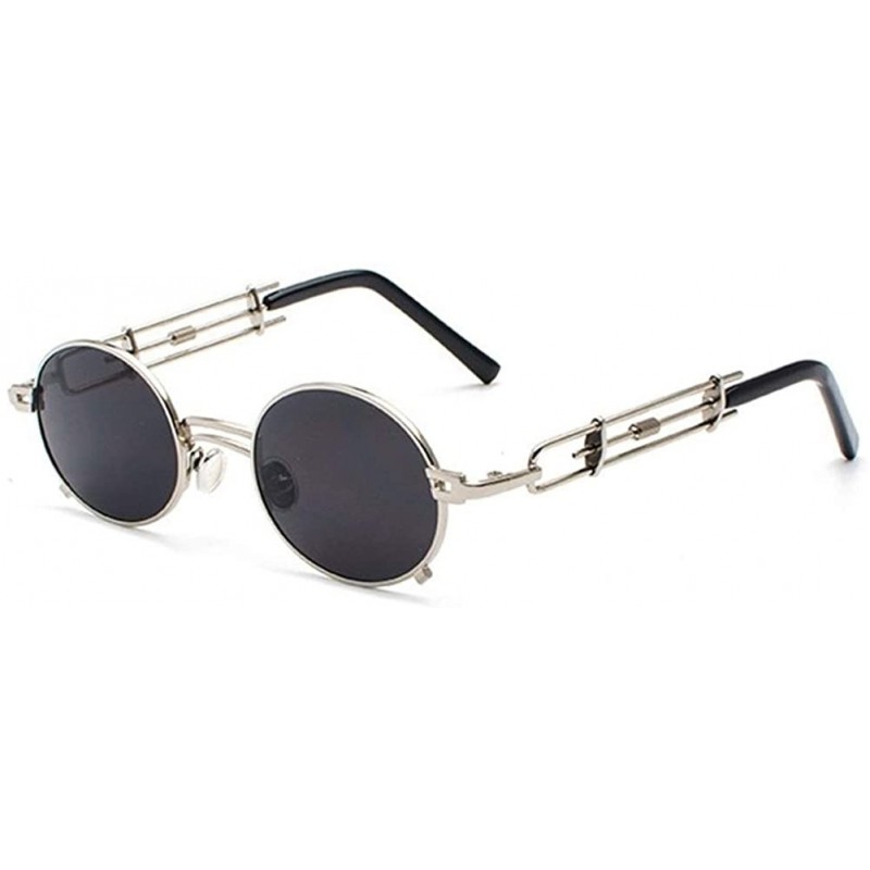 Round Steampunk Sunglasses for Women Metal Round Frame Eyewear UV400 - C1 - CE190DIQA98 $10.27