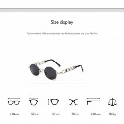 Round Steampunk Sunglasses for Women Metal Round Frame Eyewear UV400 - C1 - CE190DIQA98 $10.27