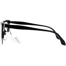Cat Eye Vintage Retro Fashion Clear Lens Glasses Womens Half Rim Look Cateye - Black - CR187C99G6T $11.49