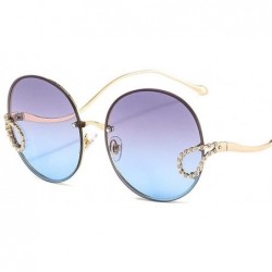 Round 2020 New Metal Diamond Sunglasses Women Round Rimless Frame Sun Glasses Female Fashion Eyeglasses UV400 Glasses - CT198...