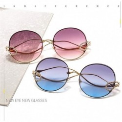 Round 2020 New Metal Diamond Sunglasses Women Round Rimless Frame Sun Glasses Female Fashion Eyeglasses UV400 Glasses - CT198...