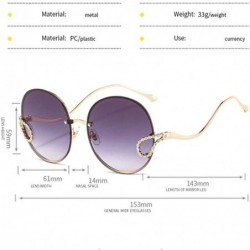 Round 2020 New Metal Diamond Sunglasses Women Round Rimless Frame Sun Glasses Female Fashion Eyeglasses UV400 Glasses - CT198...