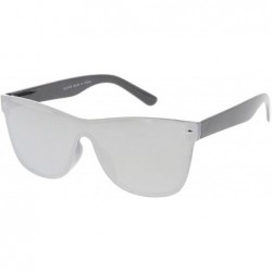 Wayfarer Kids Size Minimal Urban Modern"Way-2-Far" Flat Lens Future Retro Sunglasses - Black - C918GYCSSSE $21.44