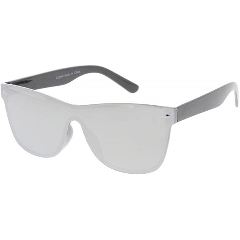 Wayfarer Kids Size Minimal Urban Modern"Way-2-Far" Flat Lens Future Retro Sunglasses - Black - C918GYCSSSE $10.84
