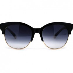 Cat Eye Womens Diva Metal Devil Horn Tip Cat Eye Designer Sunglasses - Black Smoke - CV12EA42IRP $8.64