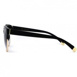 Cat Eye Womens Diva Metal Devil Horn Tip Cat Eye Designer Sunglasses - Black Smoke - CV12EA42IRP $8.64