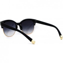 Cat Eye Womens Diva Metal Devil Horn Tip Cat Eye Designer Sunglasses - Black Smoke - CV12EA42IRP $8.64