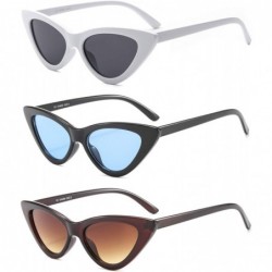 Cat Eye Vintage Cat Eye Hip Hop Fashion Mod Design Sharp Corner Rhinestone Sunglasses for Women - CE18G30L53I $20.92