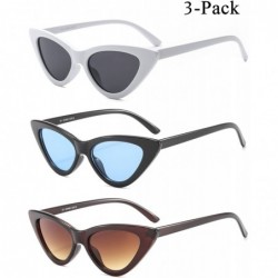 Cat Eye Vintage Cat Eye Hip Hop Fashion Mod Design Sharp Corner Rhinestone Sunglasses for Women - CE18G30L53I $13.21