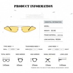 Cat Eye Unisex Flat Top Small Triangle Metal Fram Sunglasses for men/Women Cat Eye Vintage Sun Glasses UV400 - Gold/Black - C...