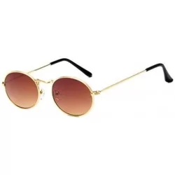 Square Vintage Oval Sunglasses Women Fashion Classic Small Face Metal Designer Sun Glasses Travel (F) - F - C51902YX698 $17.94