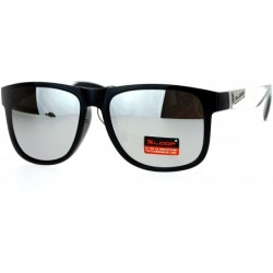 Square Sunglasses Square Frame Unisex Designer Fashion Sports Shades - Black Clear (Silver Mirror) - CM12O1RXJZO $19.76