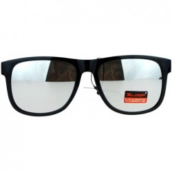 Square Sunglasses Square Frame Unisex Designer Fashion Sports Shades - Black Clear (Silver Mirror) - CM12O1RXJZO $8.58