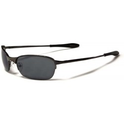 Sport Athletic Golf Baseball Semi Rimless Gunmetal Rectangle Sport Sunglasses - Gunmetal / Gray - CL18ECE3DNK $12.13