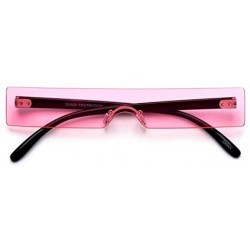 Goggle Sunglasses Women Luxury Designer Red Pink Clear Small Lens Personality Sun Glasses Shades - 4 - CR18Y5CK00Y $20.47