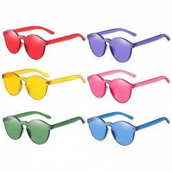 Goggle One Piece Rimless Sunglasses Transparent Candy Color Tinted Eyewear - - C718RD703GU $33.50