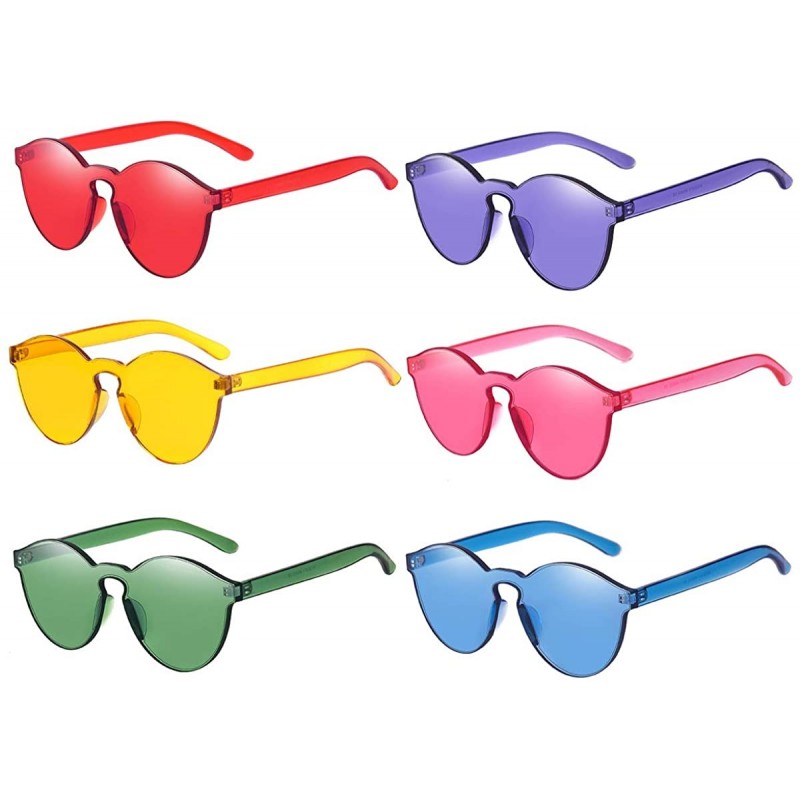 Goggle One Piece Rimless Sunglasses Transparent Candy Color Tinted Eyewear - - C718RD703GU $15.18