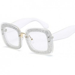 Square Fashion Oversized Square Women Sunglasses Brand Design Female Sun Glasses 1 - 5 - CD18XNGWGLC $7.69