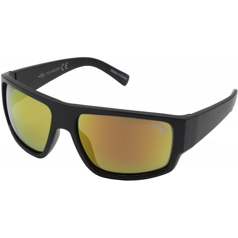 Sport Men's Captiva Polarized Wrap Sunglasses - Matte Black - CJ18MCL3UUQ $21.19