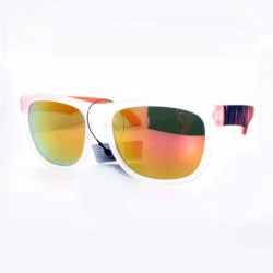 Square Soft Matte Finish Square Frame Unisex Sunglasses Multi Mirror Lens - Blue - CI11W8F1GCX $8.65