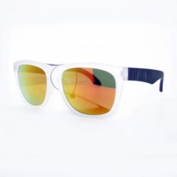 Square Soft Matte Finish Square Frame Unisex Sunglasses Multi Mirror Lens - Blue - CI11W8F1GCX $8.65