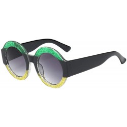 Sport Womens Big Frame Round Shape Rapper Sunglasses Vintage Retro Eyewear Unisex Fashion Sunglasses - H - CF18STUXH6G $16.57