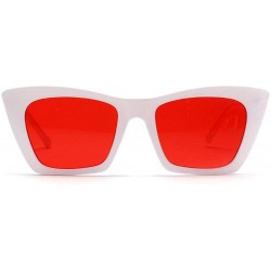 Aviator Fashion Luxury Cat Eye Sunglasses Women Brand Designer Yellow AS PICTURE - White Red - C918XE0582M $17.51