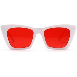 Aviator Fashion Luxury Cat Eye Sunglasses Women Brand Designer Yellow AS PICTURE - White Red - C918XE0582M $6.82