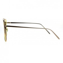 Rectangular Womens Futuristic Flat Retro Rectangular Pilots Metal Rim Sunglasses - Gold Yellow - CL1869XRW2Y $14.49