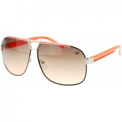 Aviator Designer Navigator Sunglasses Unisex Fashion Square Aviators - Orange (Brown Smoke) - CQ18848TK2R $11.62