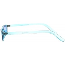 Rectangular Skinny Rectangular Sunglasses Translucent Colors Trendy Fashion UV 400 - Blue - CE18H7YOXWC $11.30