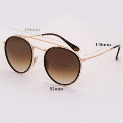 Round sunglasses polarized men women 51mm glass lens mirror round double - G15-gold-p - CB18WZRAH22 $29.16