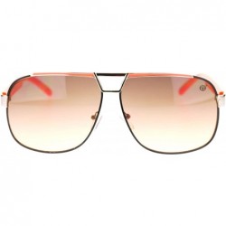 Aviator Designer Navigator Sunglasses Unisex Fashion Square Aviators - Orange (Brown Smoke) - CQ18848TK2R $11.62