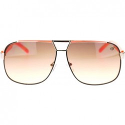 Aviator Designer Navigator Sunglasses Unisex Fashion Square Aviators - Orange (Brown Smoke) - CQ18848TK2R $11.62