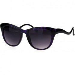 Oversized Womens Wavy Crooked Arm Thick Plastic Cat Eye Sunglasses - Purple - CW18W82CNO8 $19.45